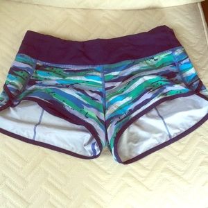 Lululemon Blue Patterned Running Shorts